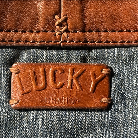 Vintage Lucky Brand Y2K Denim Purse Leather Patch Adjustable Strap - Picture 11 of 11